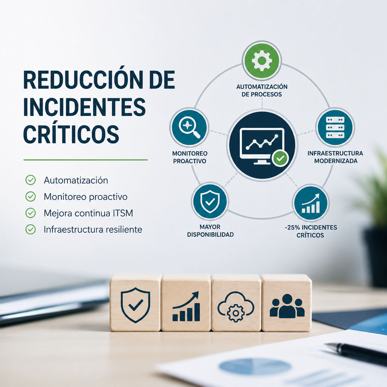 Reducción de Incidentes Críticos mediante Automatización y Operación TI